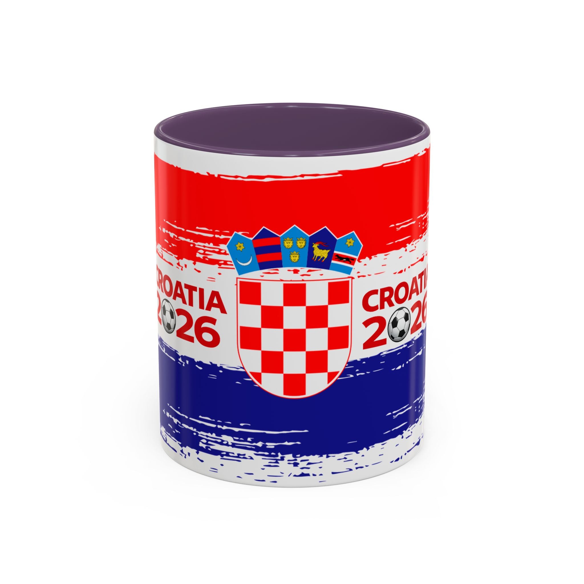 Croatia 2026 Accent Coffee Mug – Red White Blue Crest Soccer Fan Gift