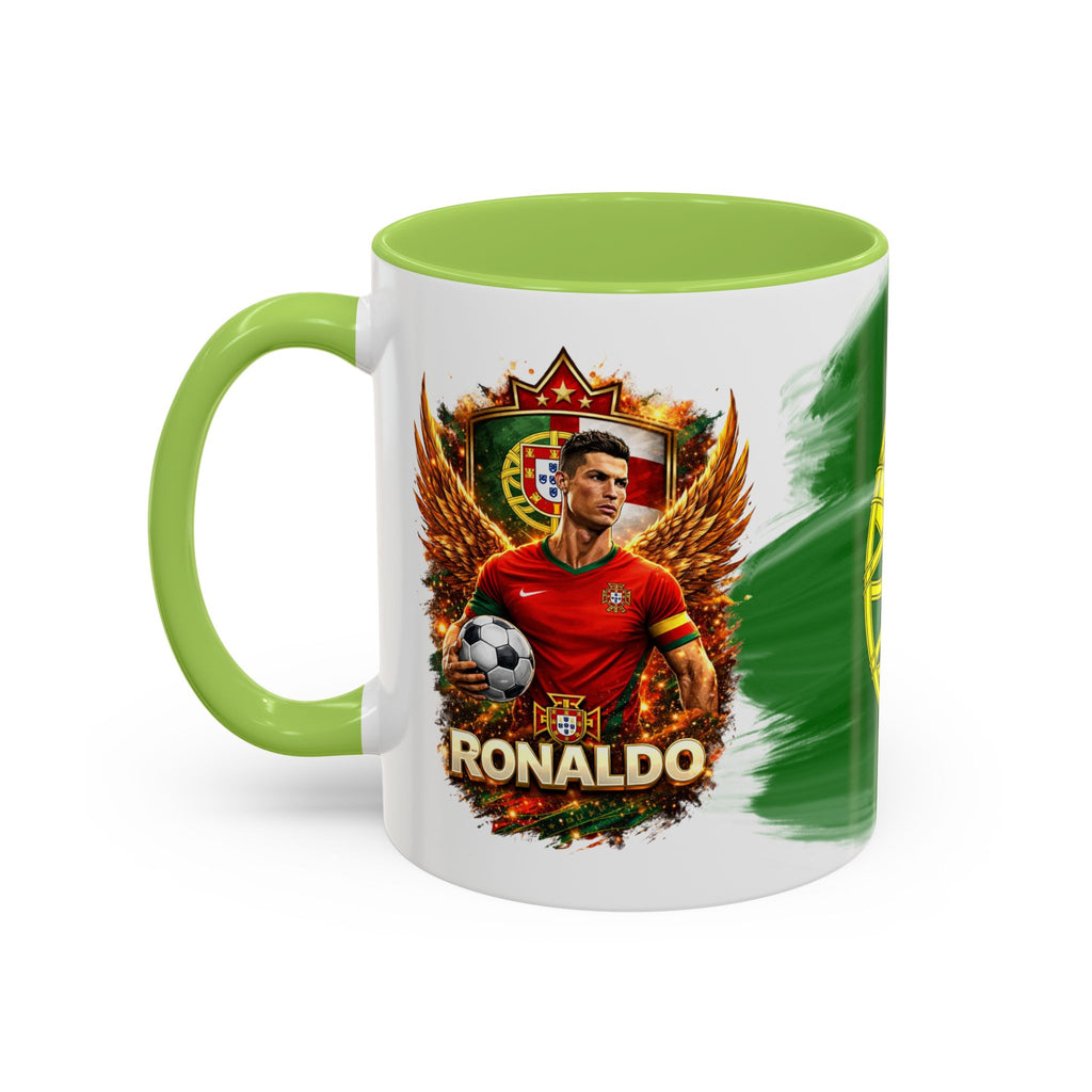 Portugal Flag Accent Coffee Mug — Painted Portuguese Crest Design (11/15oz)