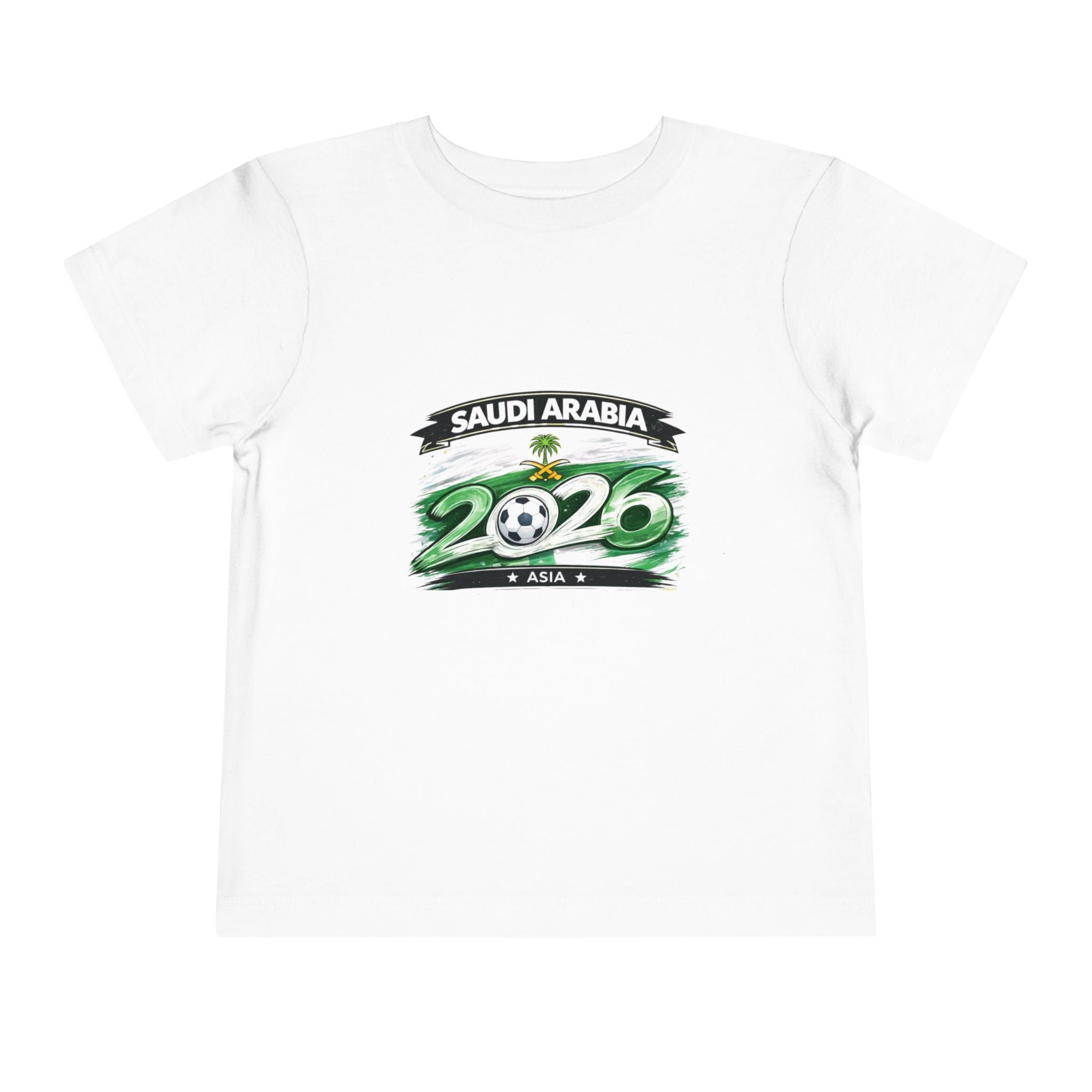 Saudi Arabia 2026 Toddler Tee — Green Football Cup Design