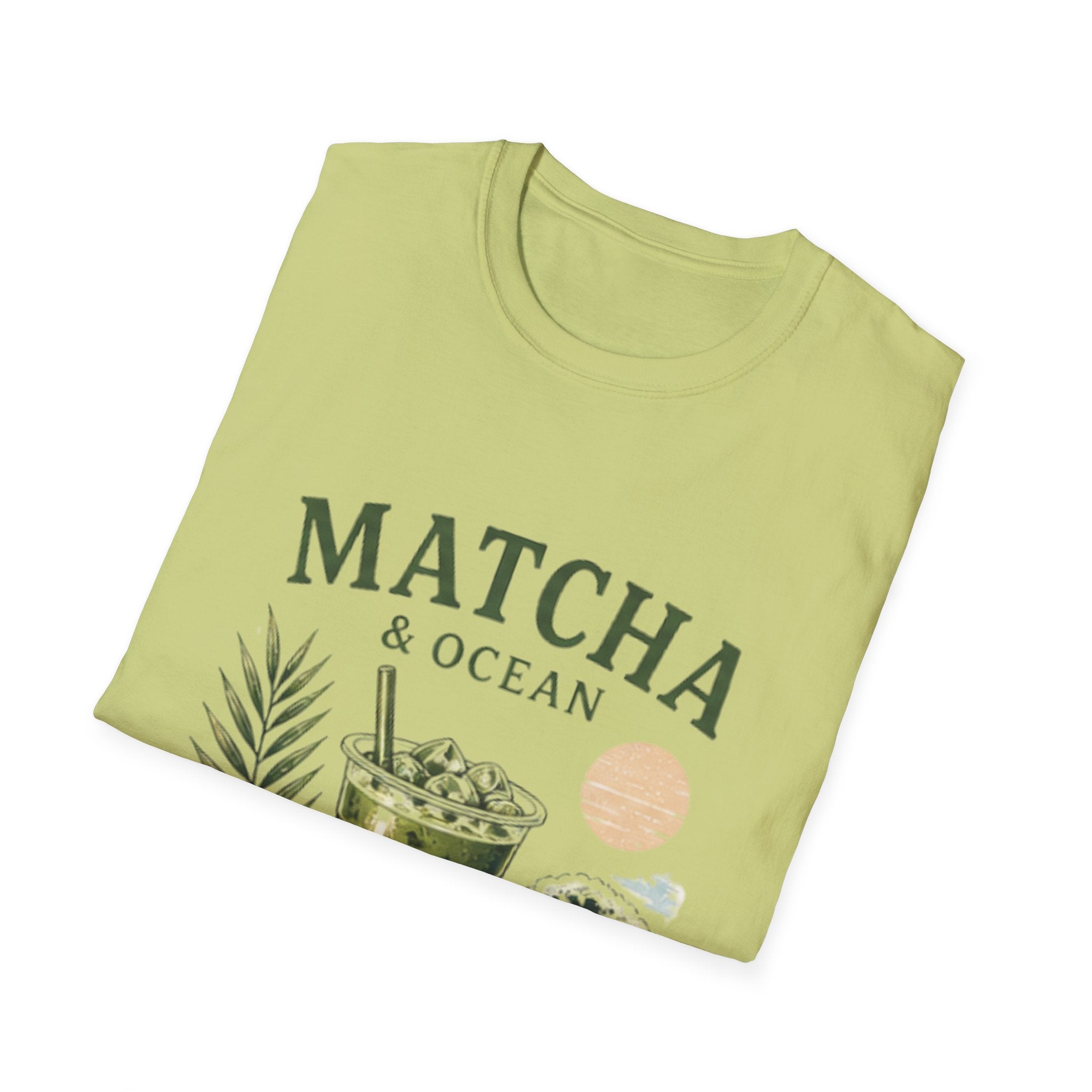 Matcha & Ocean Graphic unisex T-Shirt — Matcha Lovers Tropical Vibe Tee