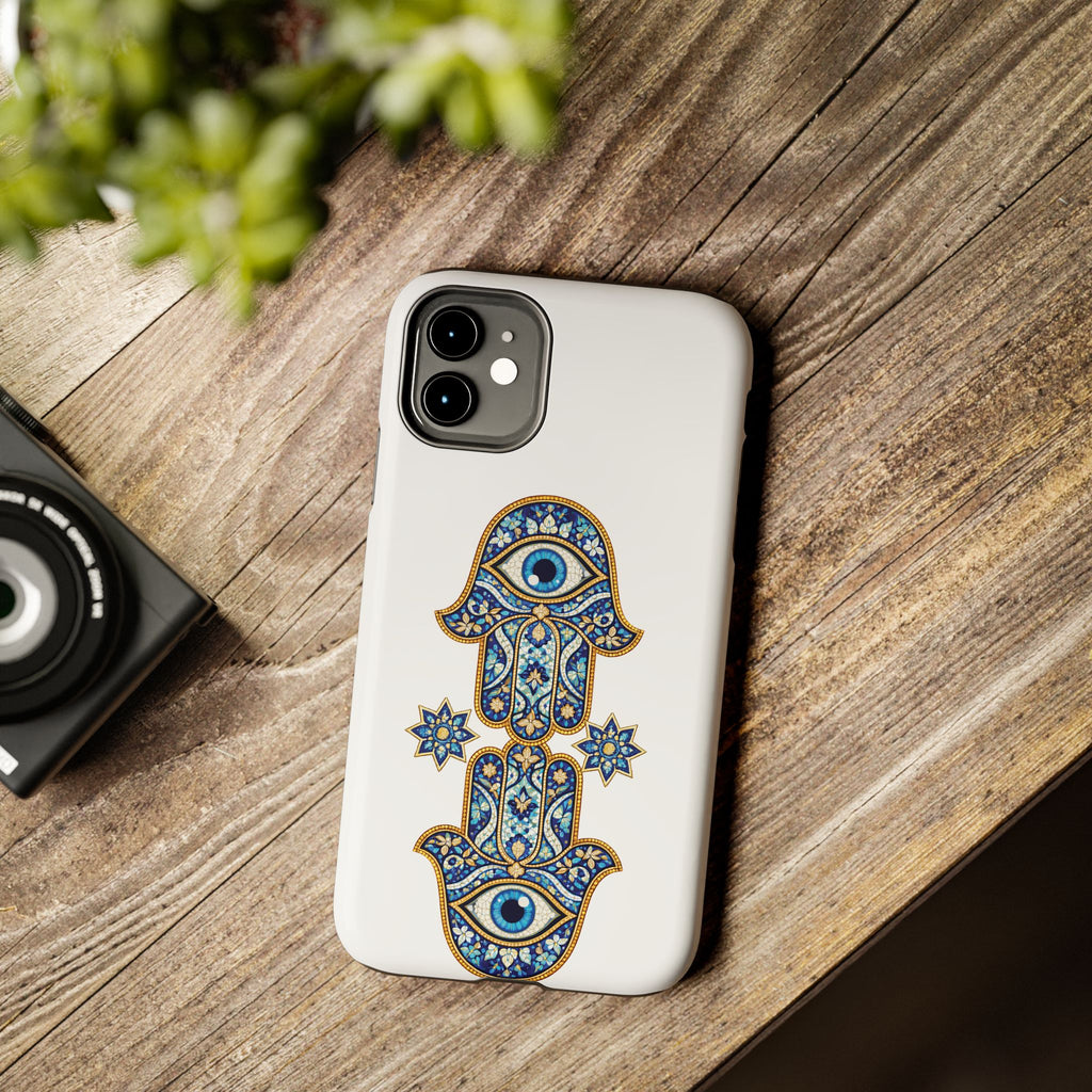 Hamsa Eye Tough Phone Case — Blue Mosaic Protective Phone Cover