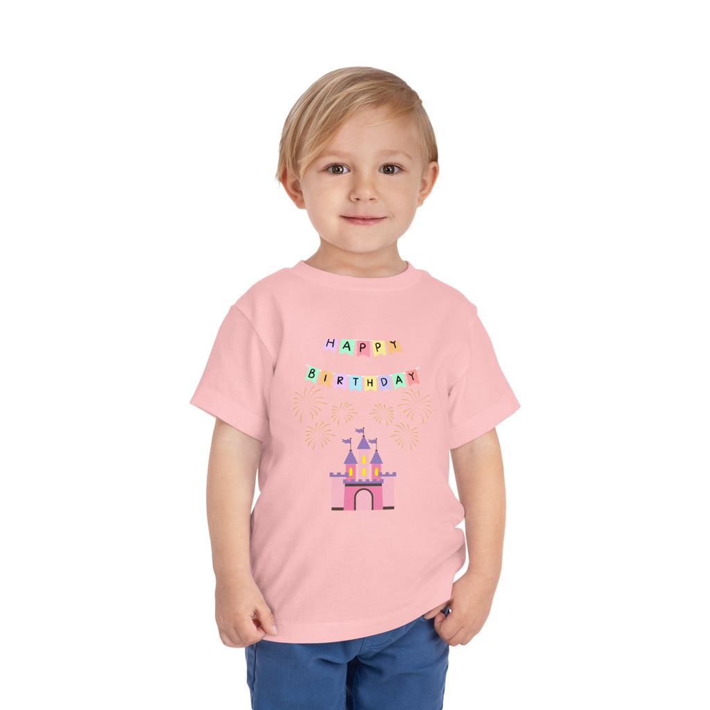 Toddler Birthday Castle Tee — "Happy Birthday" Princess Shirt