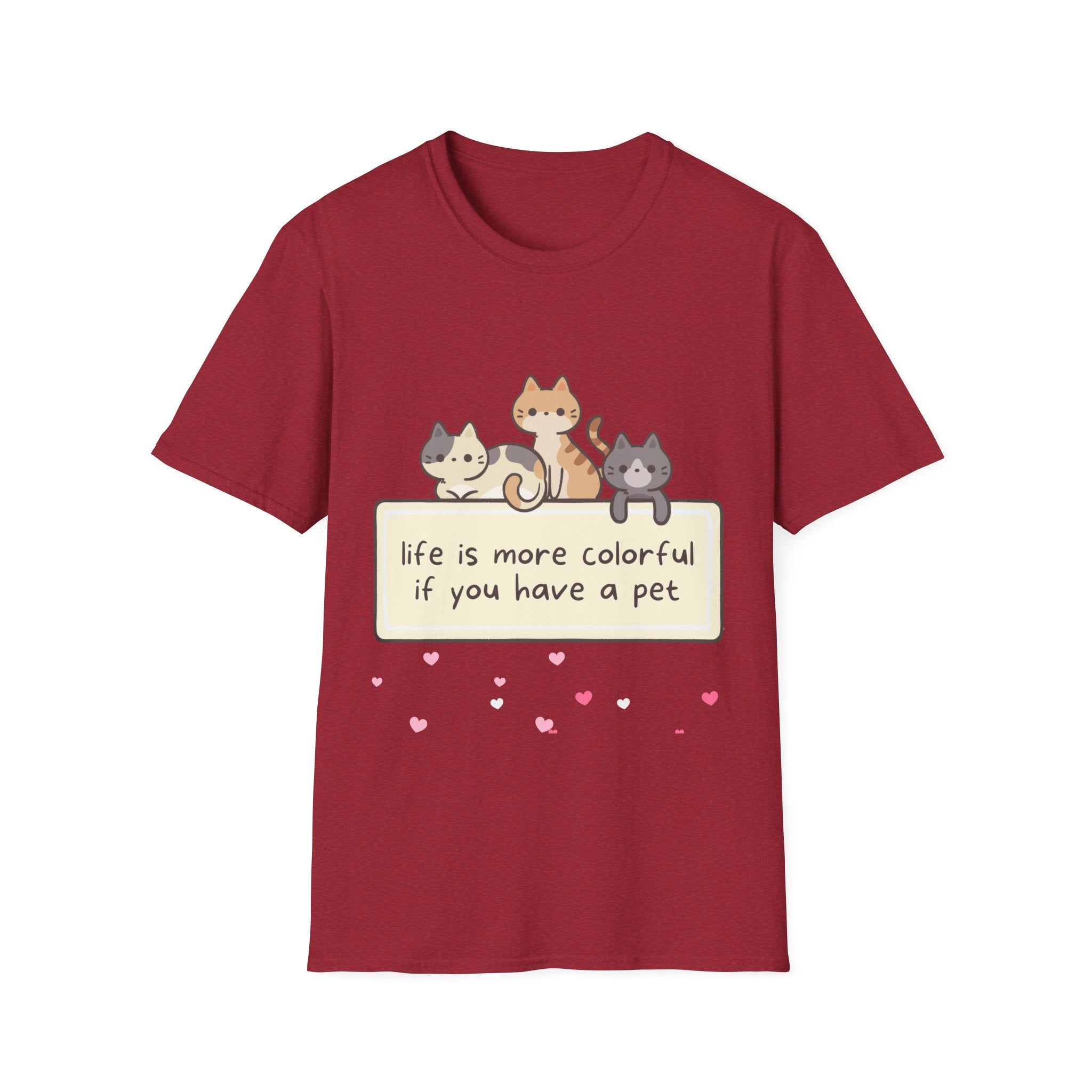 Pet Lover T‑Shirt — "Life Is More Colorful If You Have A Pet" Cute Cats Design