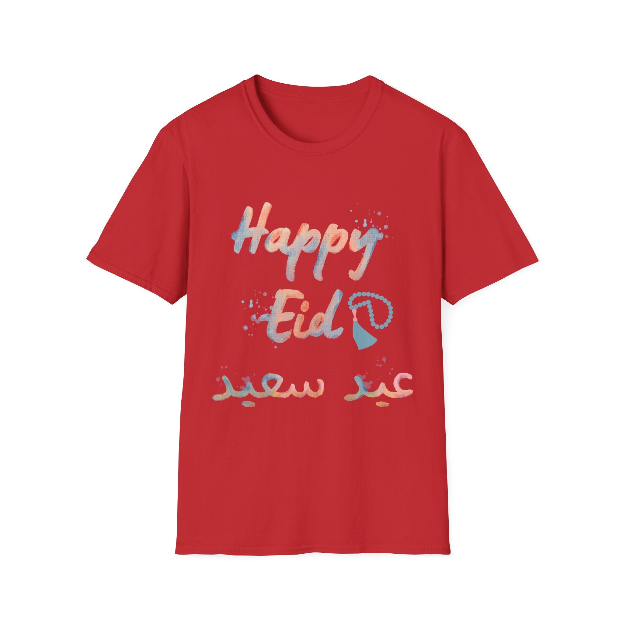 Eid Celebration T-Shirt — "Happy Eid" Bilingual Pastel Tee