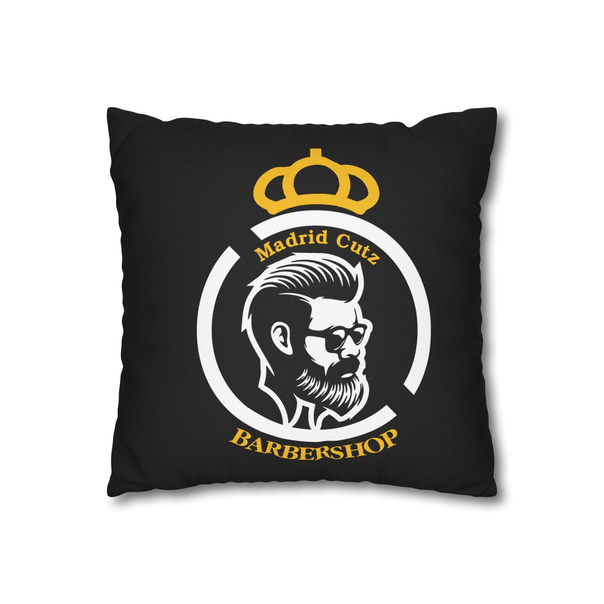 Barbershop Logo Pillowcase — Madrid Cutz Decorative Throw Pillow