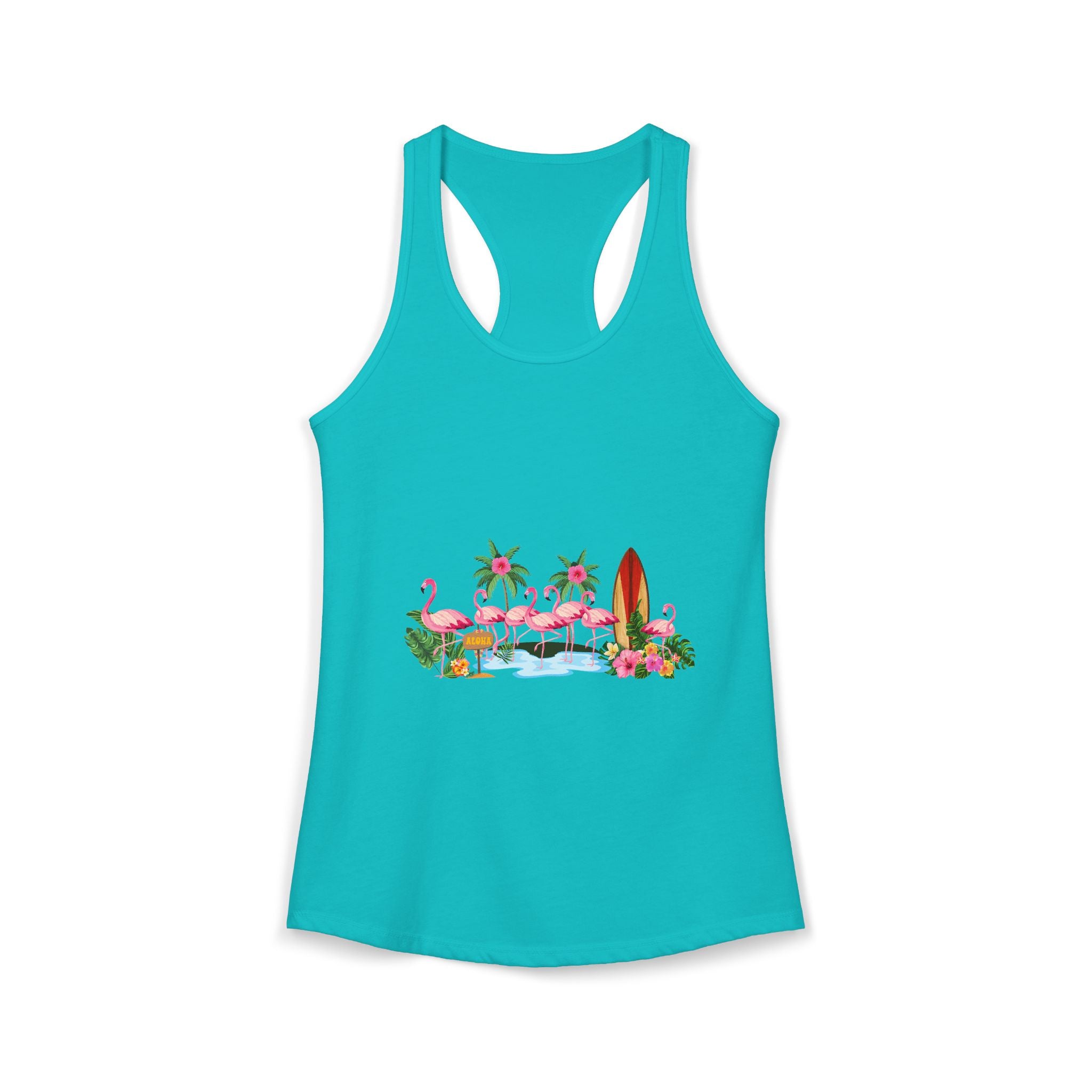 Women's Ideal Racerback Tank Flamingo Beach