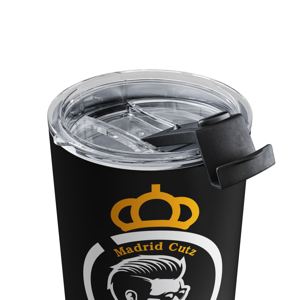 Barbershop Logo 10oz Tumbler — Madrid Cutz King Beard Coffee Cup