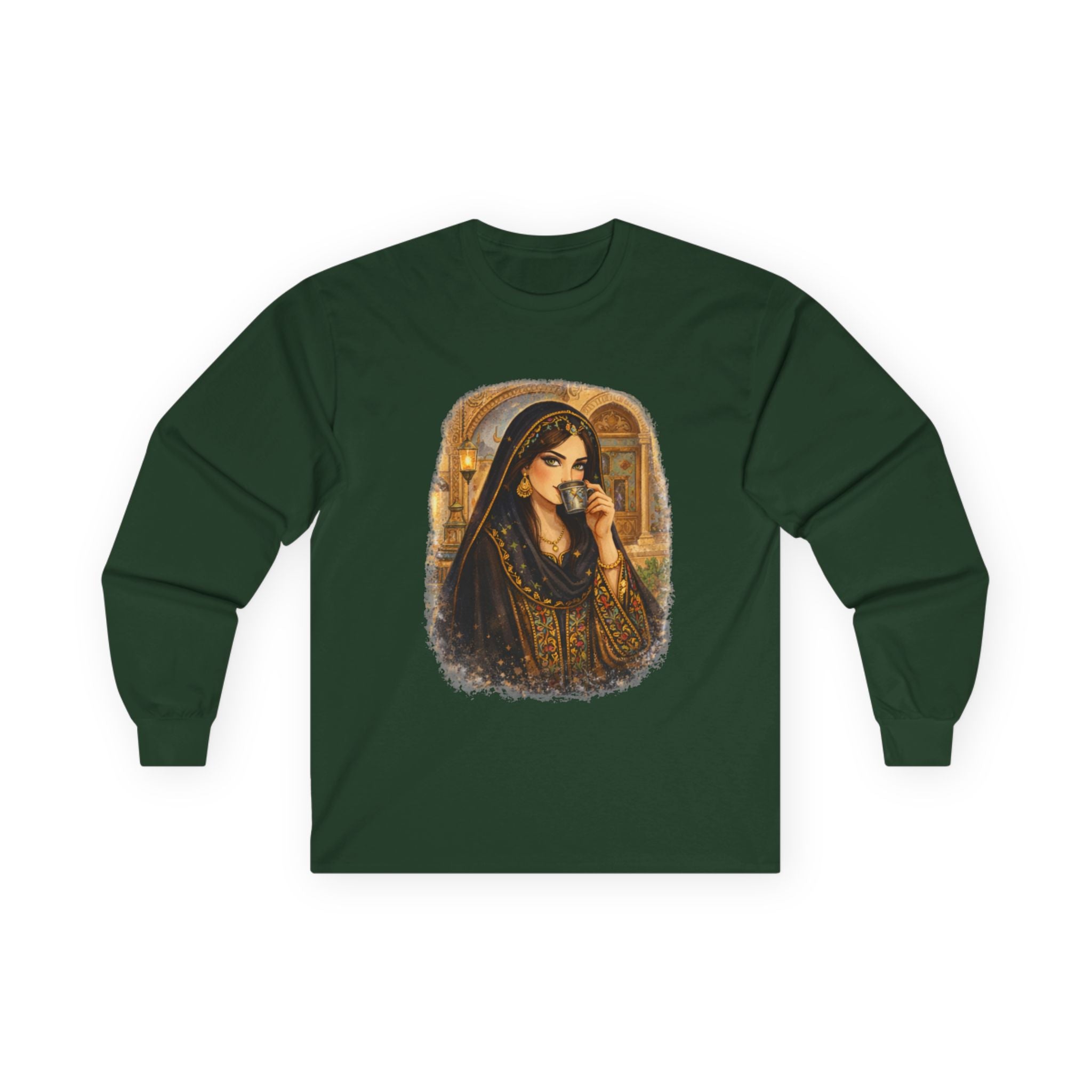 Vintage Arabian Princess Portrait Long Sleeve Tee