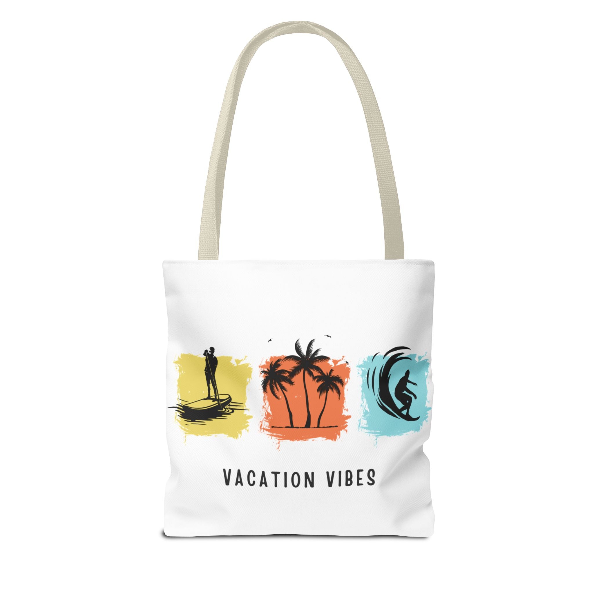 Vacation Vibes Tote Bag — Beach Palm Surf Graphic Tote
