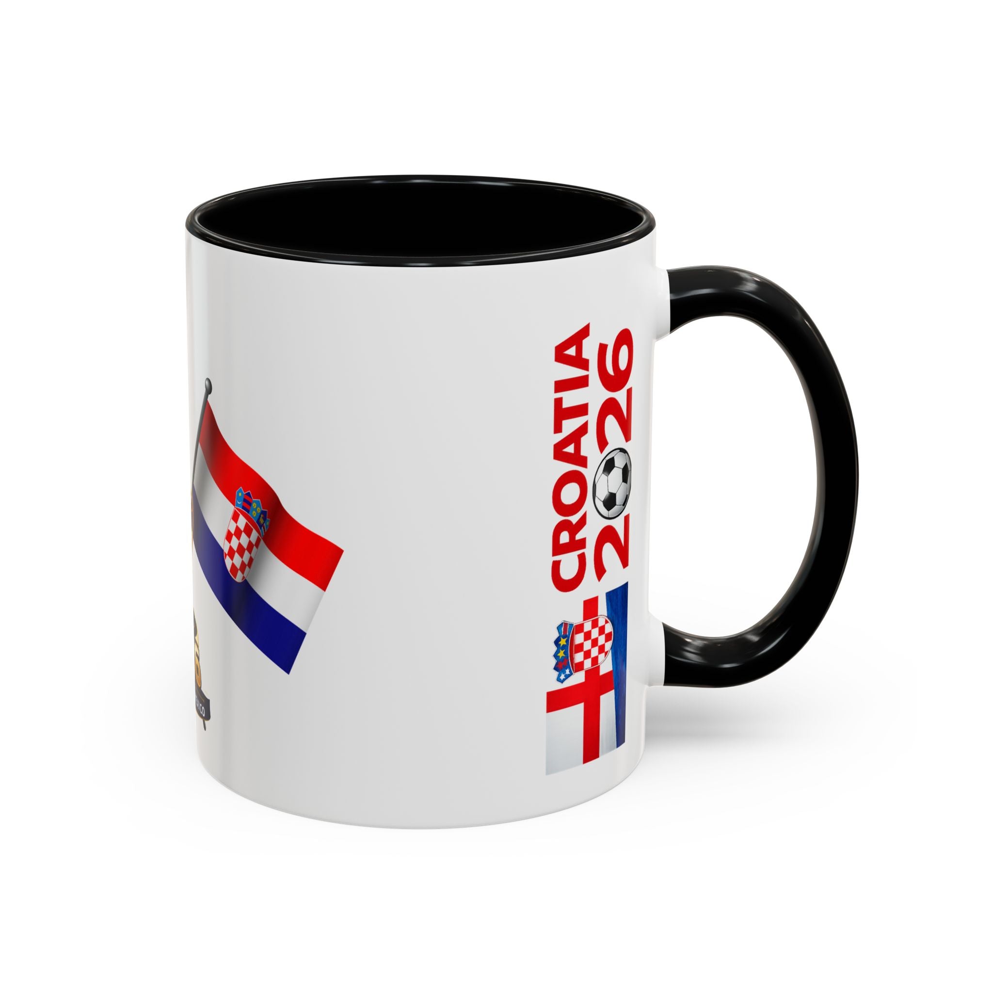Croatia 2026 Soccer Fan Coffee Mug — Flags & Trophy Cup Design