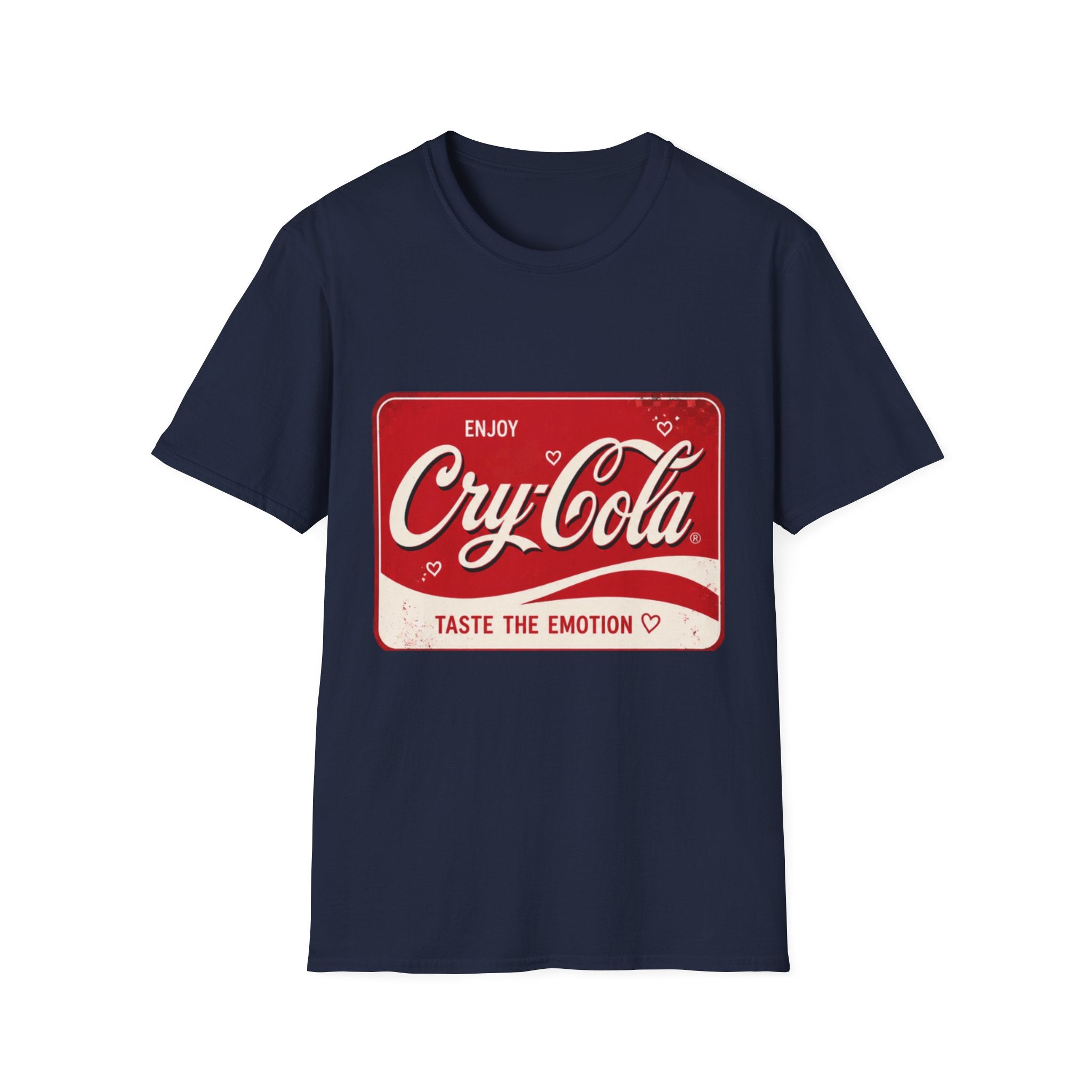 Cry-Cola Vintage Logo T-Shirt — "Taste the Emotion" Retro Soda Tee