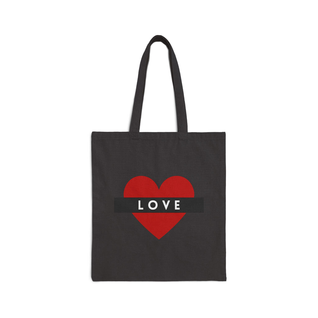 Love Heart Tote Bag — Red Heart "LOVE" Canvas Grocery & Gift Tote
