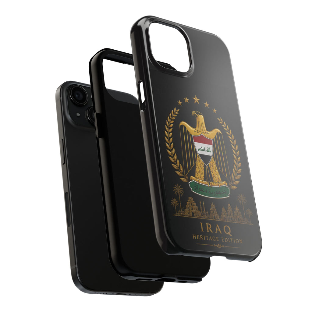 Iraq Coat of Arms Tough Phone Case — Arabic ‘Allahu Akbar’ Military Eagle Design