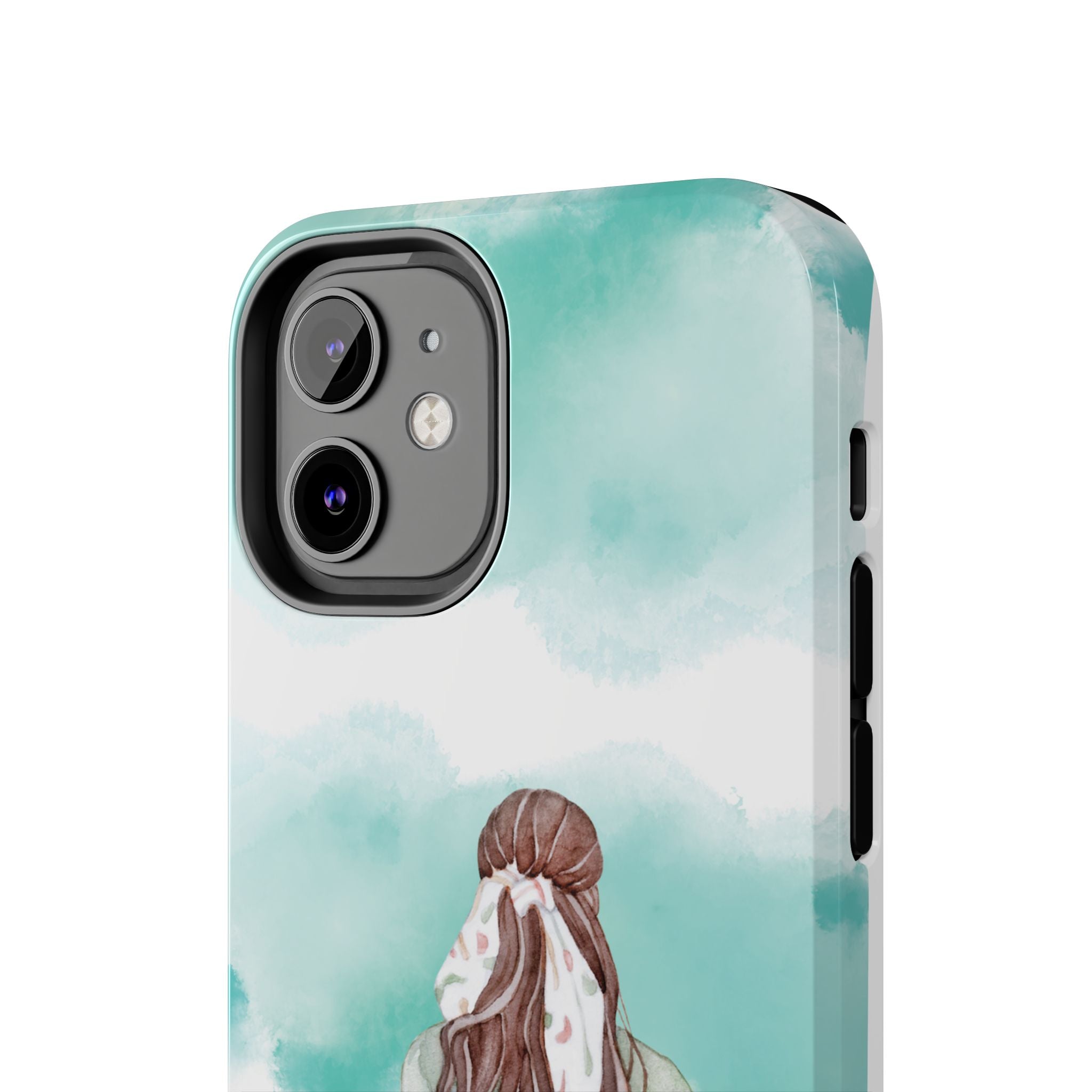 Watercolor Girl Tough Phone Case — Trendy Pastel Back-to-School Protective Cover