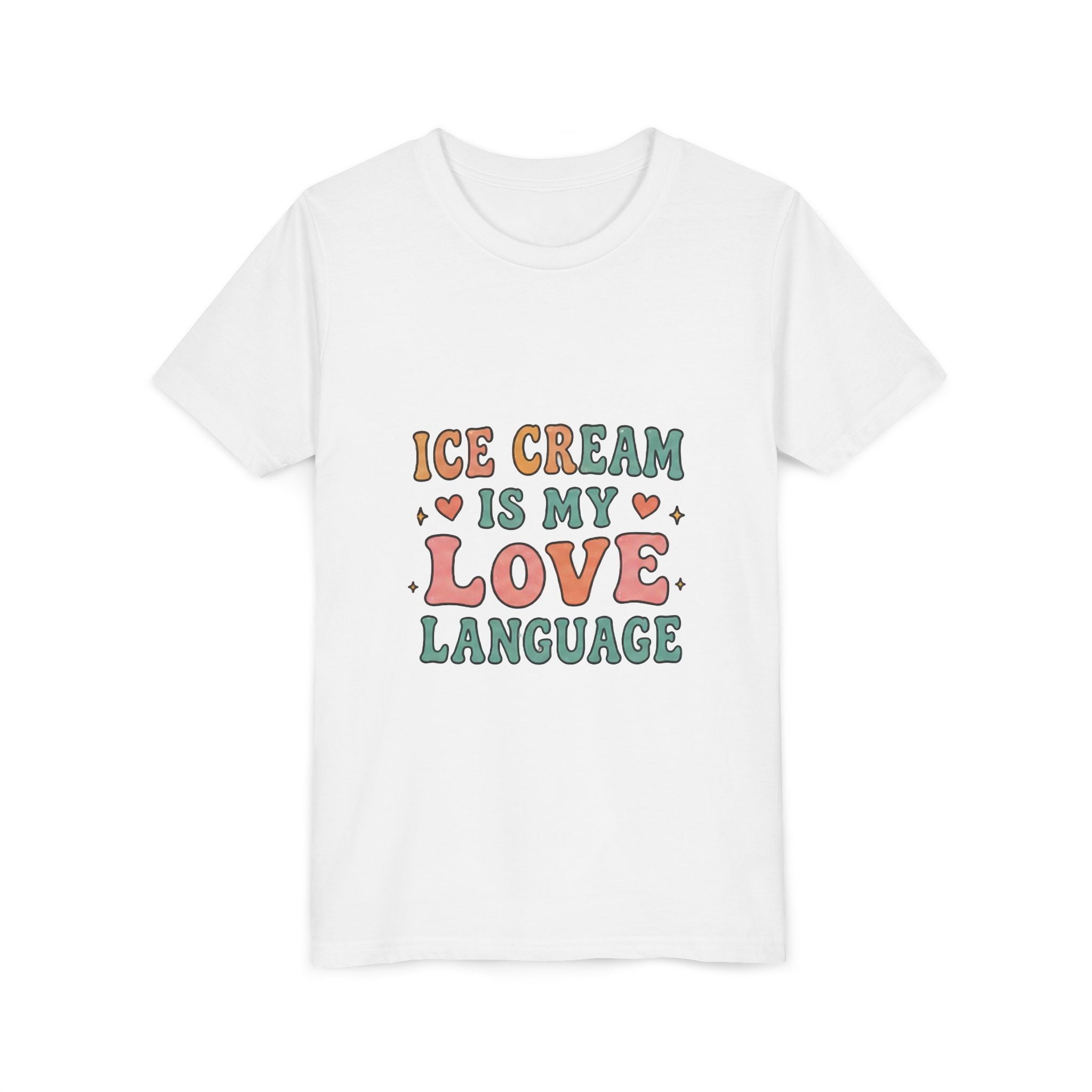 Youth Tee — "Ice Cream Is My Love Language" Cute Ice Cream Graphic Shirt