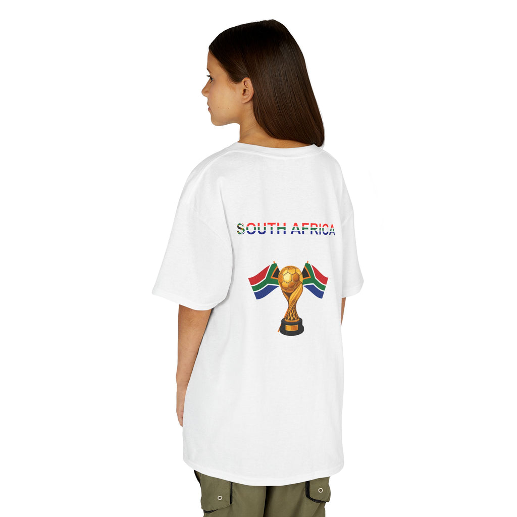 South Africa Kids T‑Shirt — South Africa Flag Map & Cup Trophy
