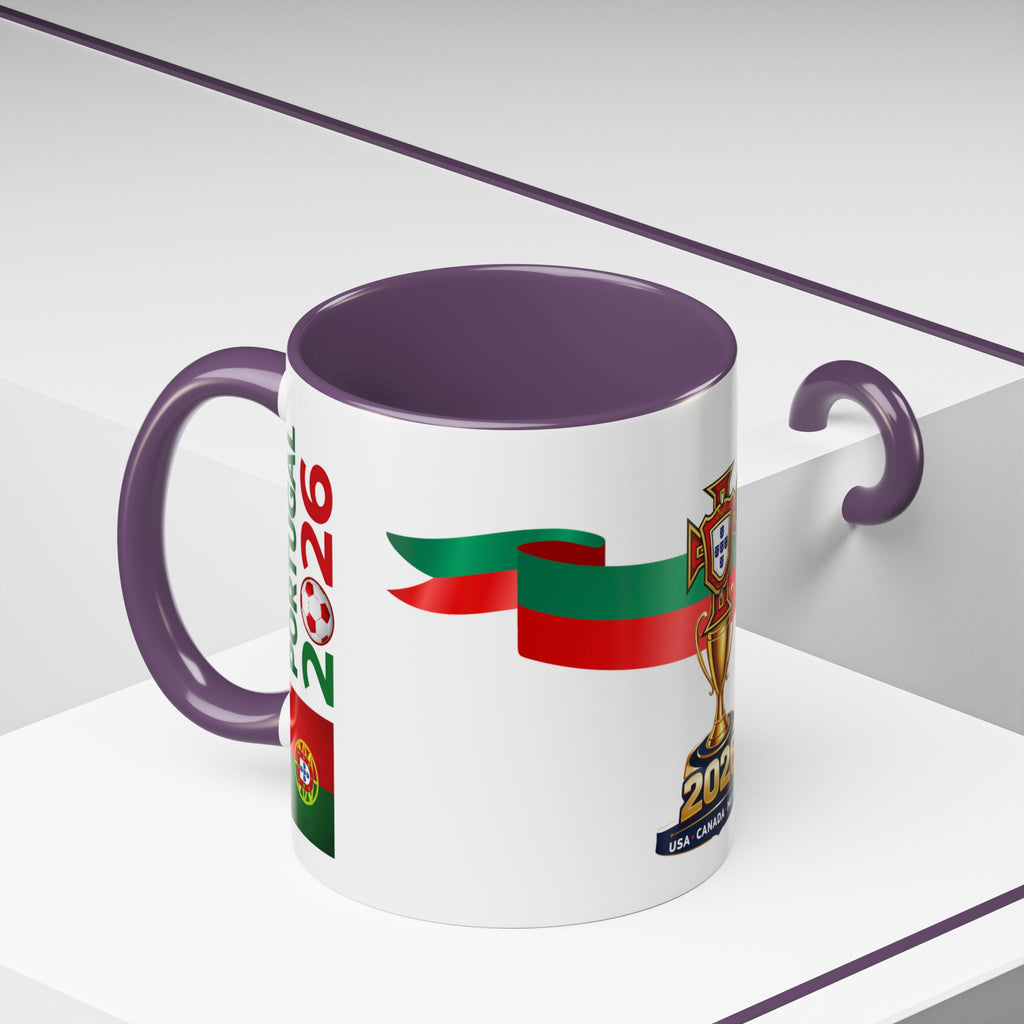 Portugal 2026 Soccer Cup Accent Coffee Mug – Portugal 2026 Trophy Design