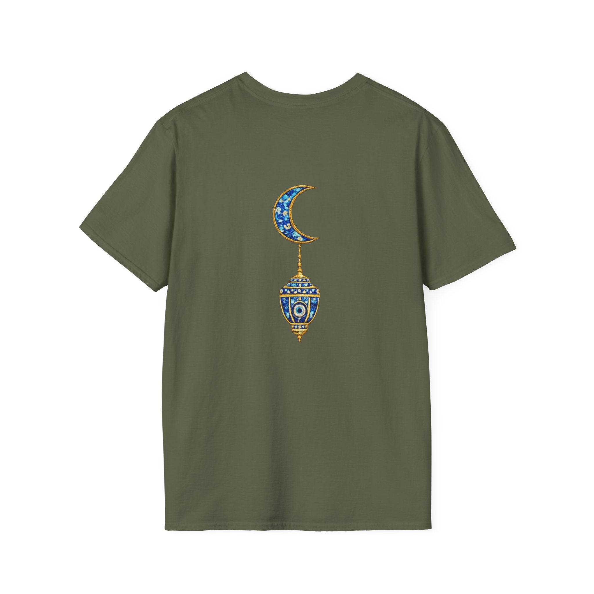 Evil Eye Crescent Lantern T‑Shirt — Protective Nazar Tee with Moon Lantern Design