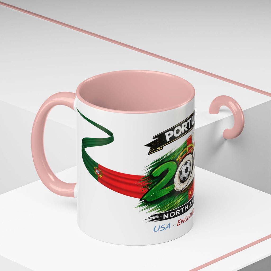 Portugal 2026 Soccer Cup Accent Coffee Mug — USA England Mexico Host Nations