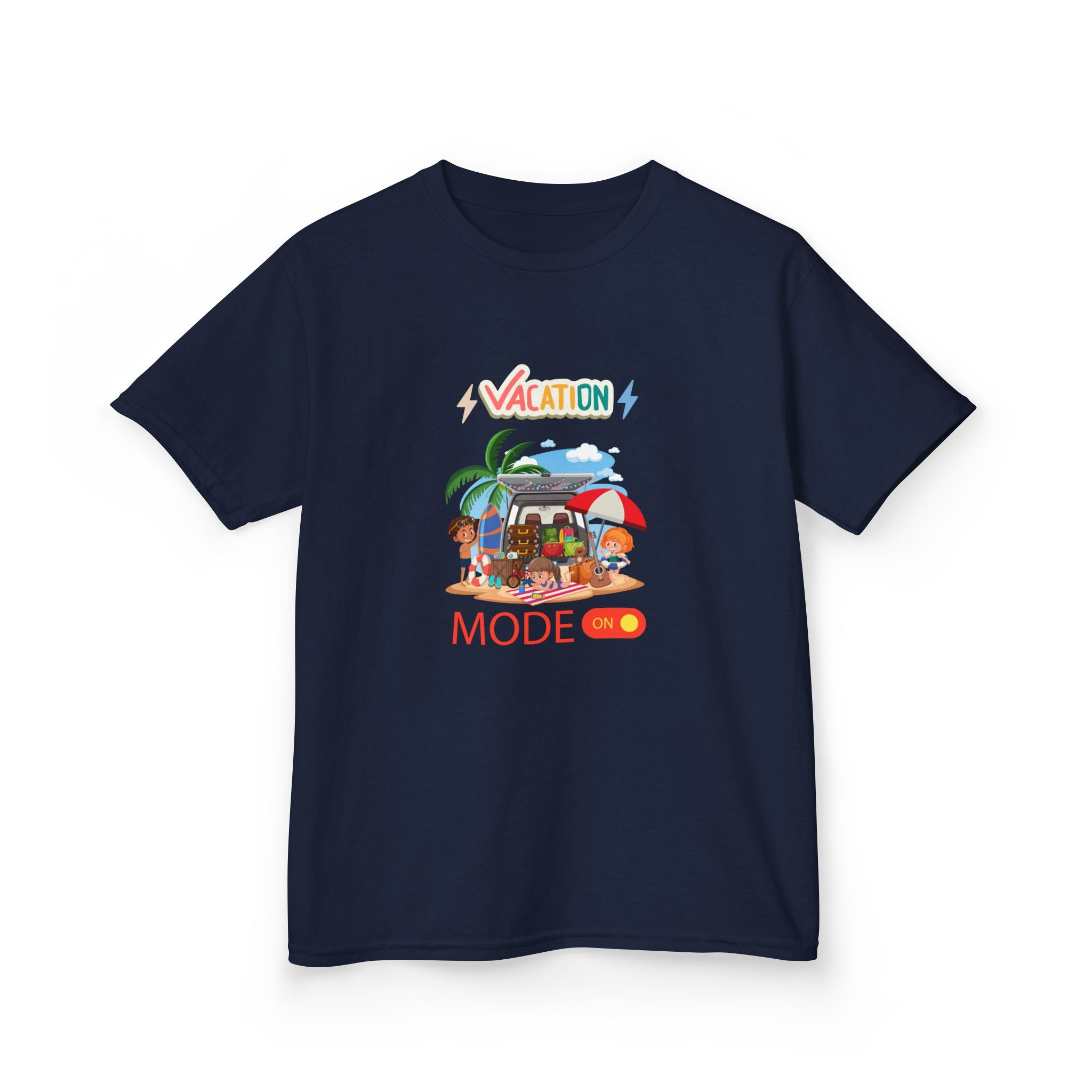 Kids Tee — "Vacation Mode" Beach Graphic Shirt