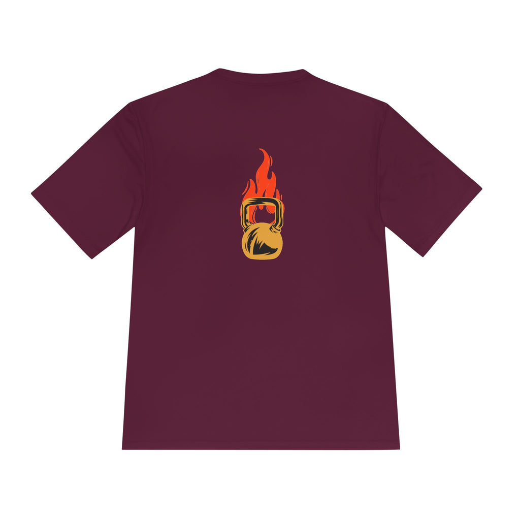 No Days Off Flame Kettlebell Tee — Motivational Gym Workout Shirt