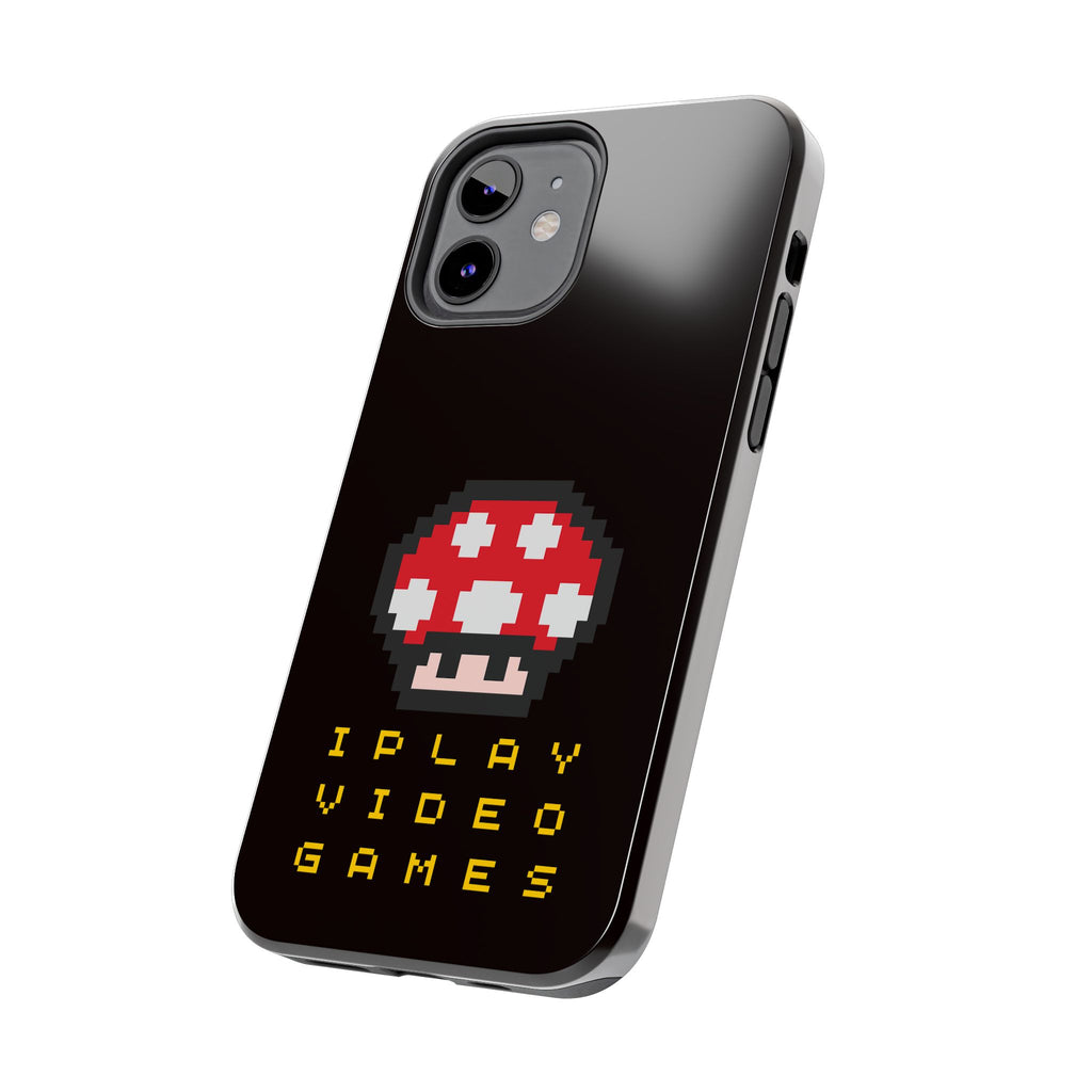 I Play Video Games Pixel Mushroom Phone Case — Tough Protective Gamer Case