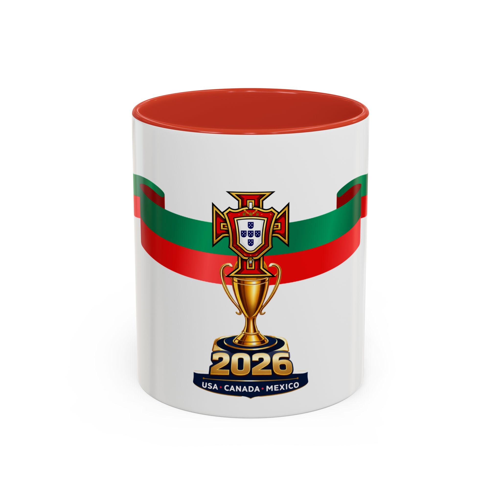 Portugal 2026 Soccer Cup Accent Coffee Mug – Portugal 2026 Trophy Design