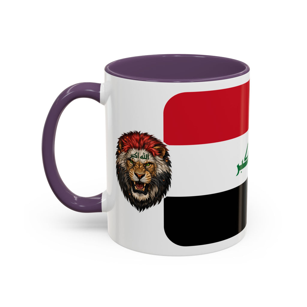 Iraq Flag Accent Coffee Mug with Lion Emblem – Patriotic Iraqi 11/15oz Mug