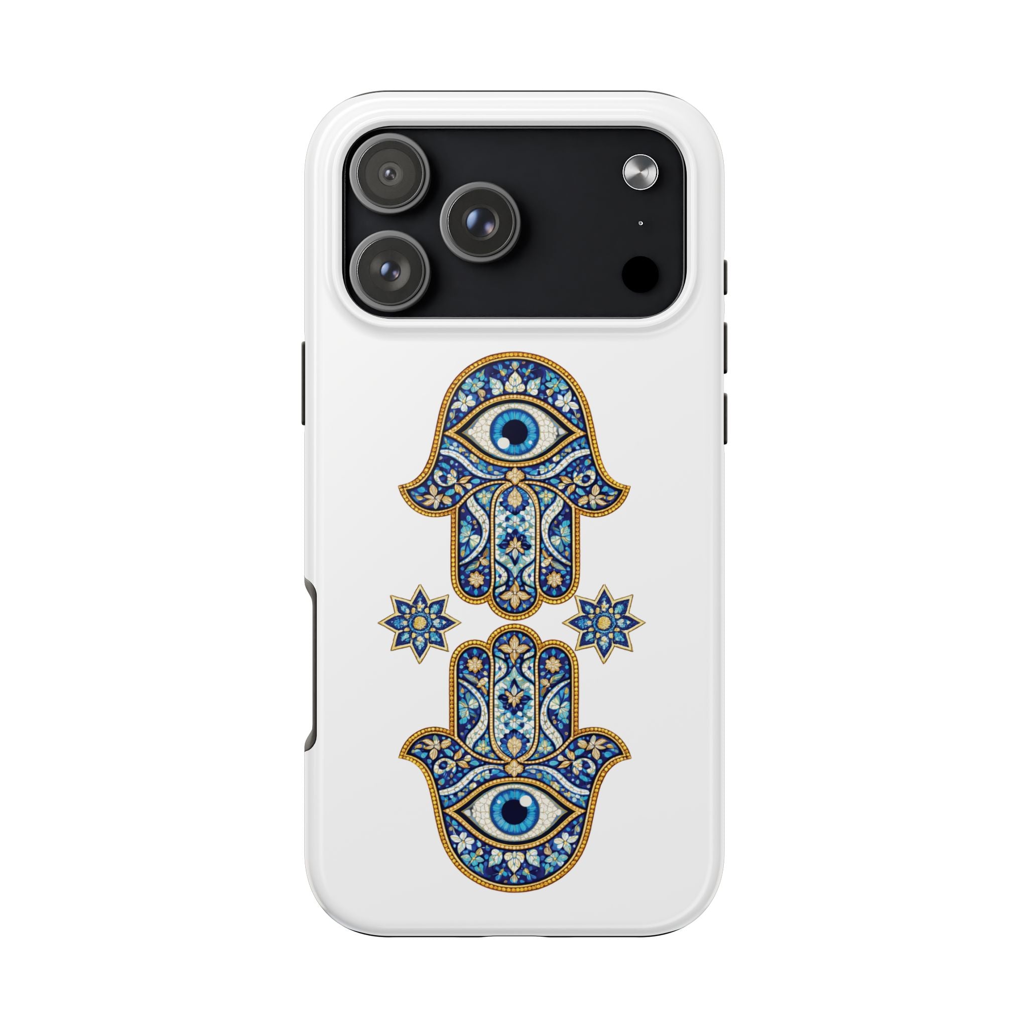 Hamsa Eye Tough Phone Case — Blue Mosaic Protective Phone Cover