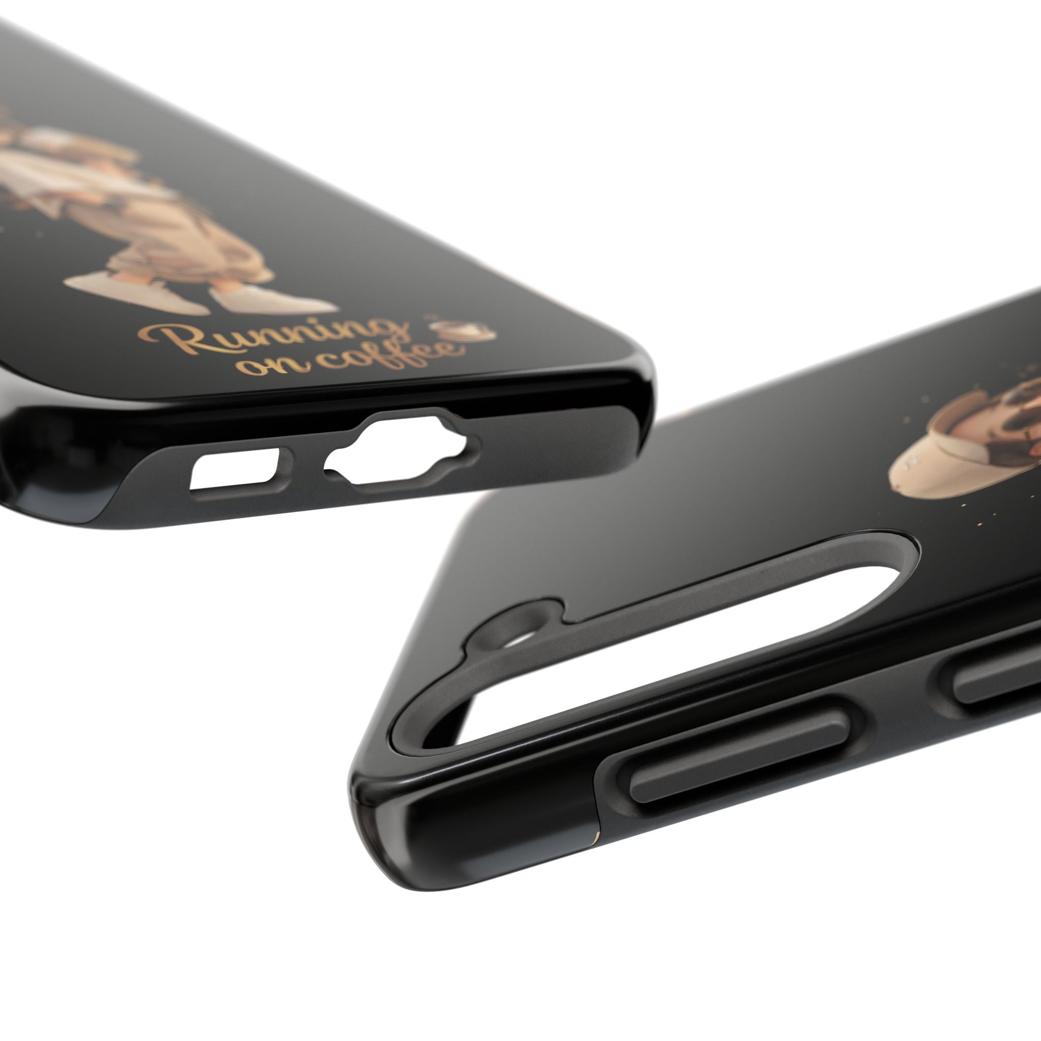 Phone Case — 'Running on Coffee' Cute Coffee Girl Protective Case
