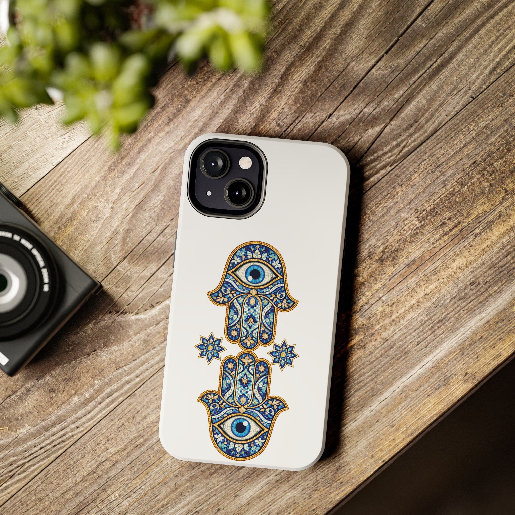 Hamsa Eye Tough Phone Case — Blue Mosaic Protective Phone Cover