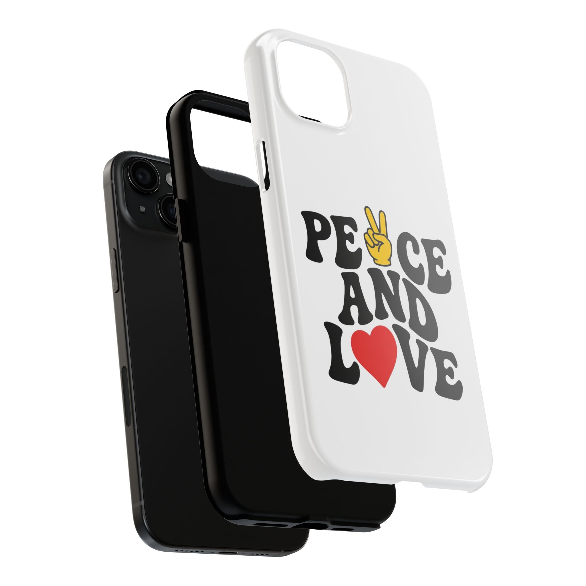 Peace and Love Tough Phone Case — Retro Peace Sign & Heart Protective Cover
