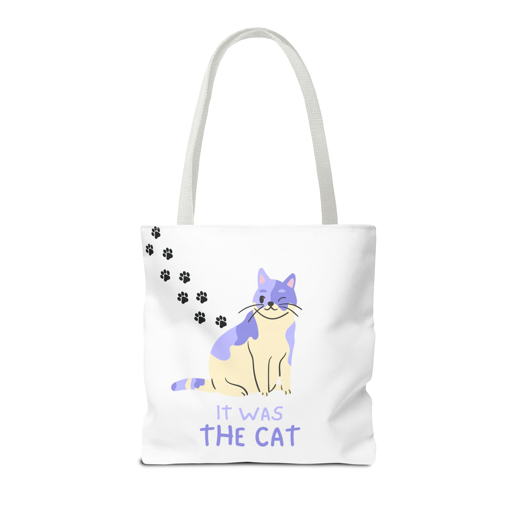 Cat Paw Print Tote — "It Wasn't Me" Funny Cat Tote Bag