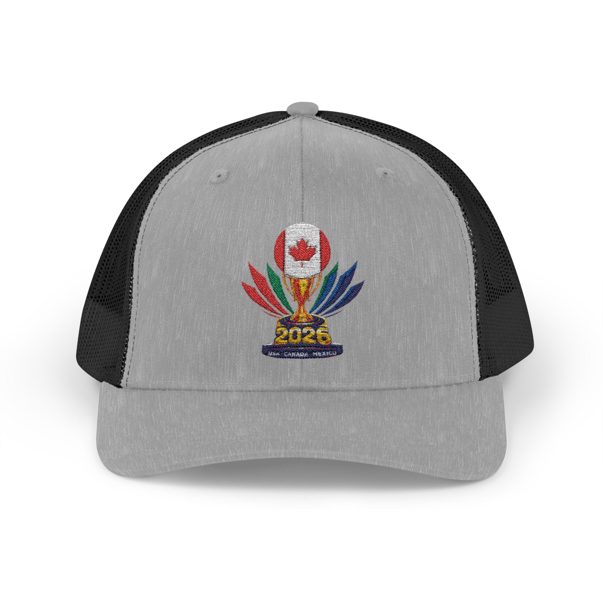 Embroidered Colorful Trophy Trucker Cap - Snapback Mesh Hat