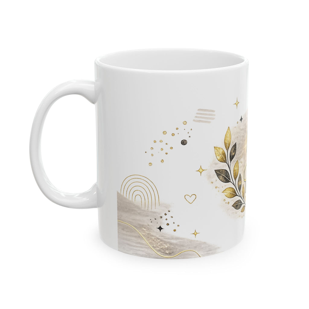 Monogram S Ceramic Mug – Elegant Gold Initial Coffee Cup