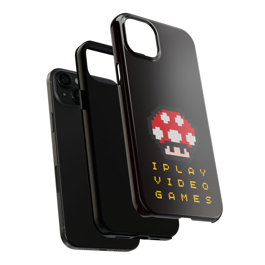 I Play Video Games Pixel Mushroom Phone Case — Tough Protective Gamer Case