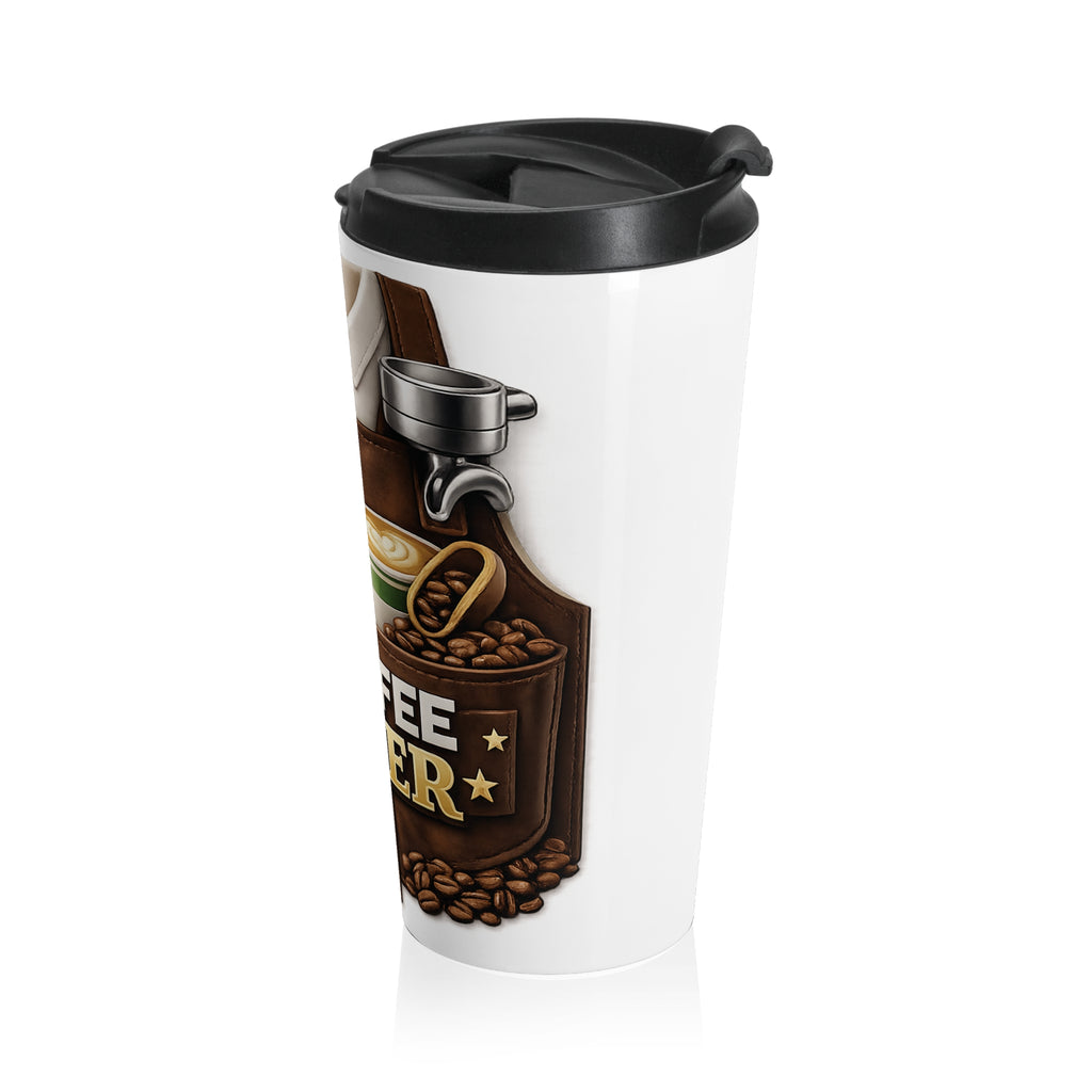 Coffee Lover Stainless Steel Travel Mug — Barista Tools & Latte Art Design