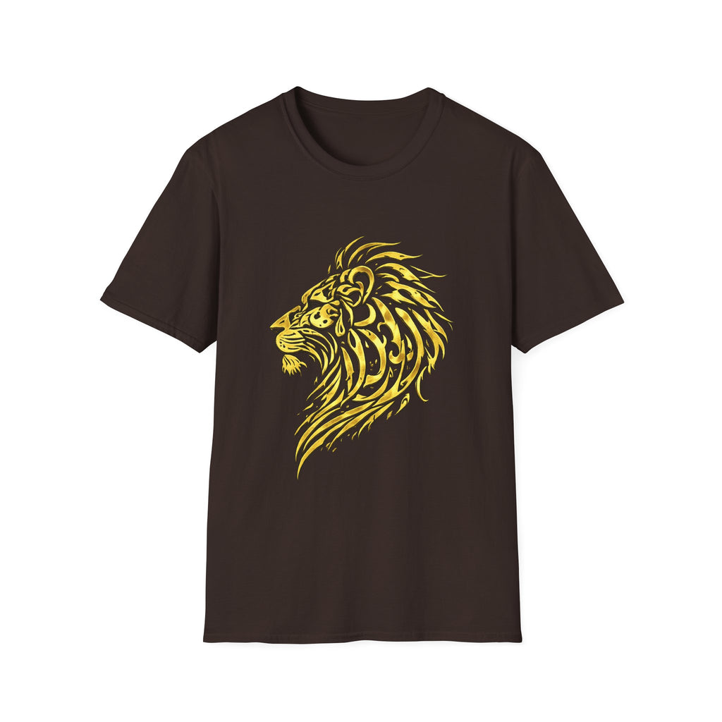 Lion Head Graphic T-Shirt — Yellow Stylized Pride Tee