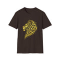 Lion Head Graphic T-Shirt — Yellow Stylized Pride Tee