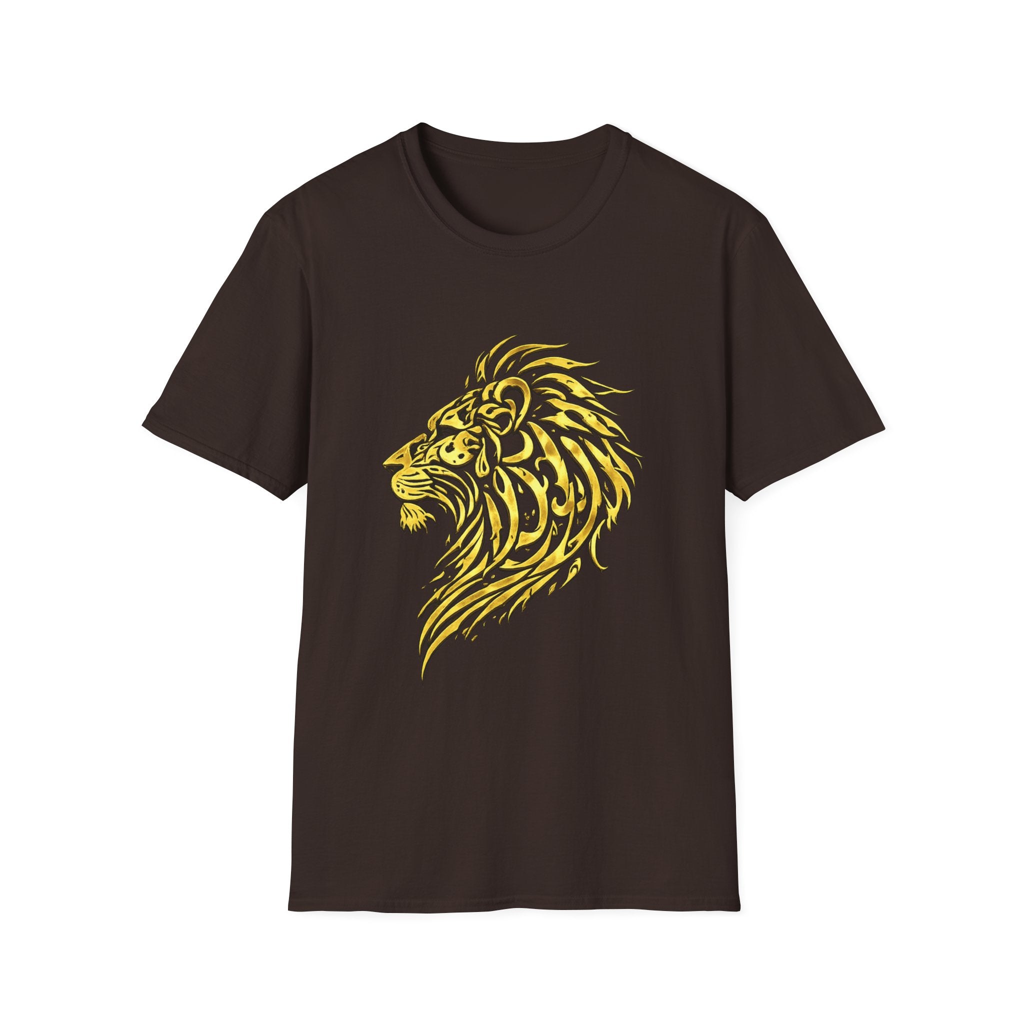 Lion Head Graphic T-Shirt — Yellow Stylized Pride Tee