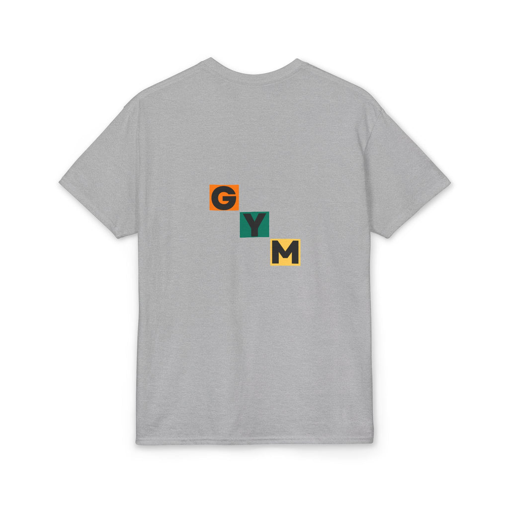 Gym Blocks Graphic T-Shirt — Retro Fitness Silhouette Tee