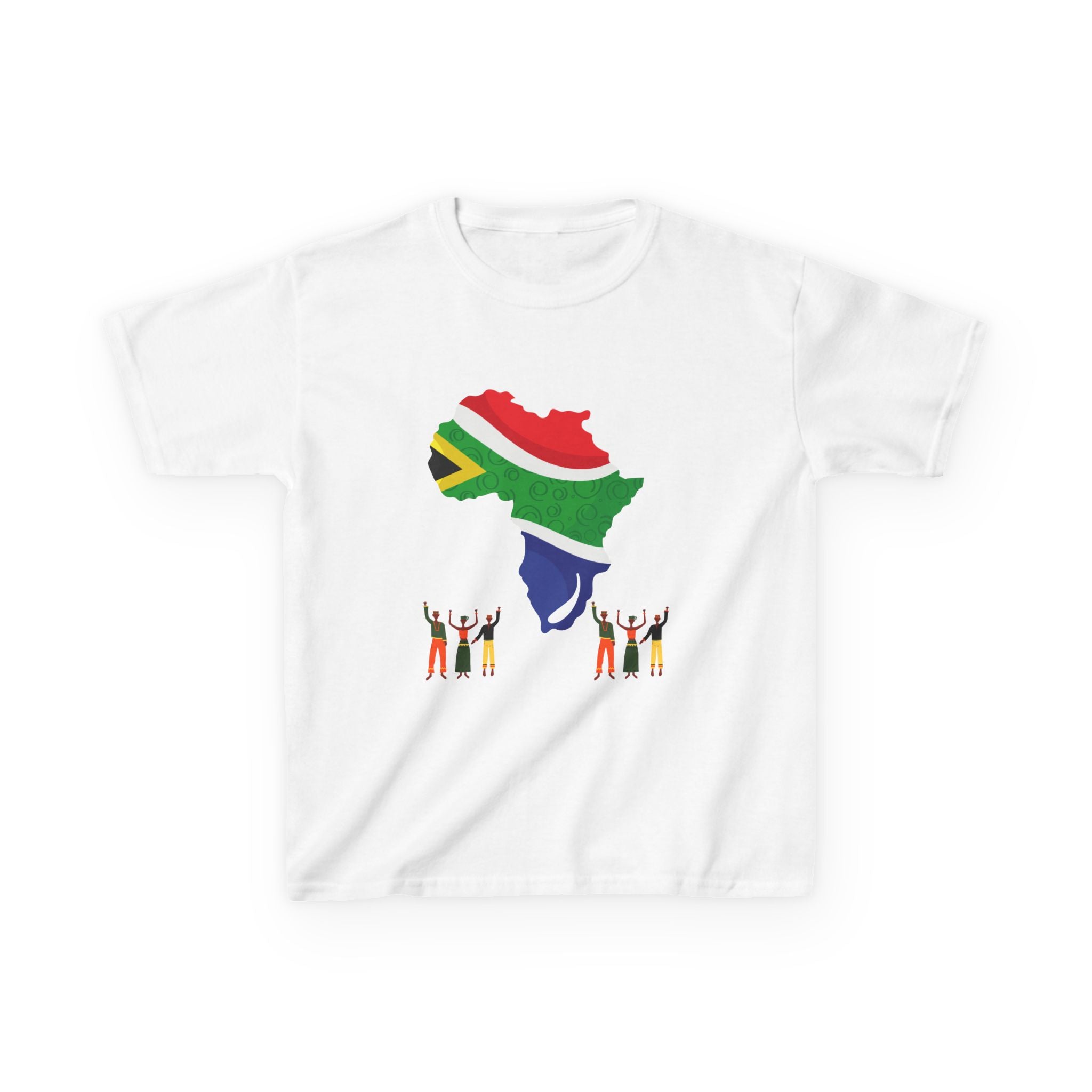 South Africa Kids T‑Shirt — South Africa Flag Map & Cup Trophy