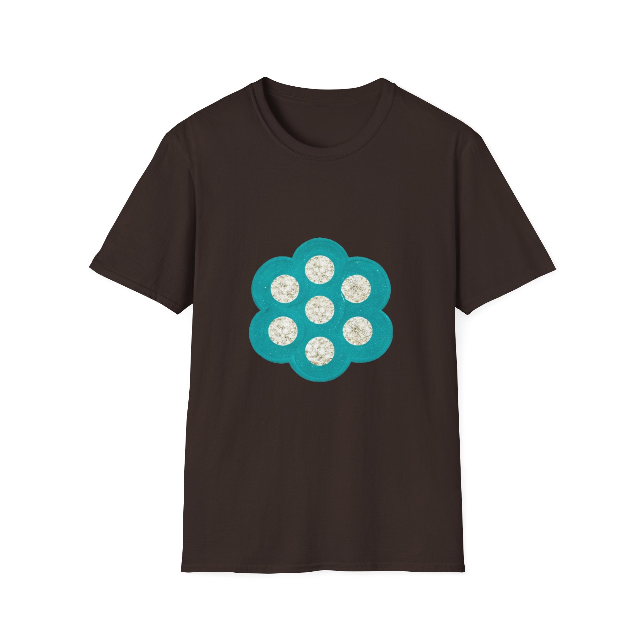 Teal Floral Honeycomb Graphic T-Shirt