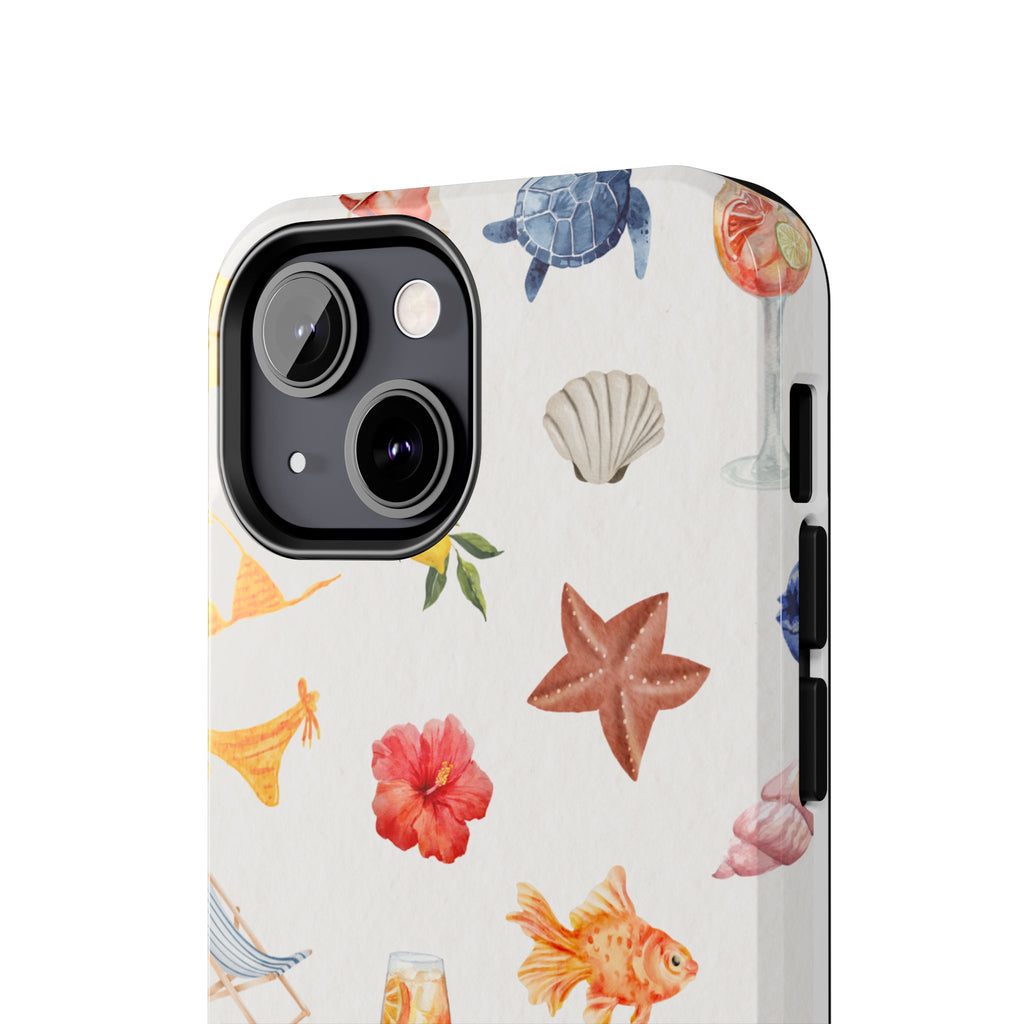 Summer Seashells Pattern Tough Phone Case — Beach Vacation Phone Cover