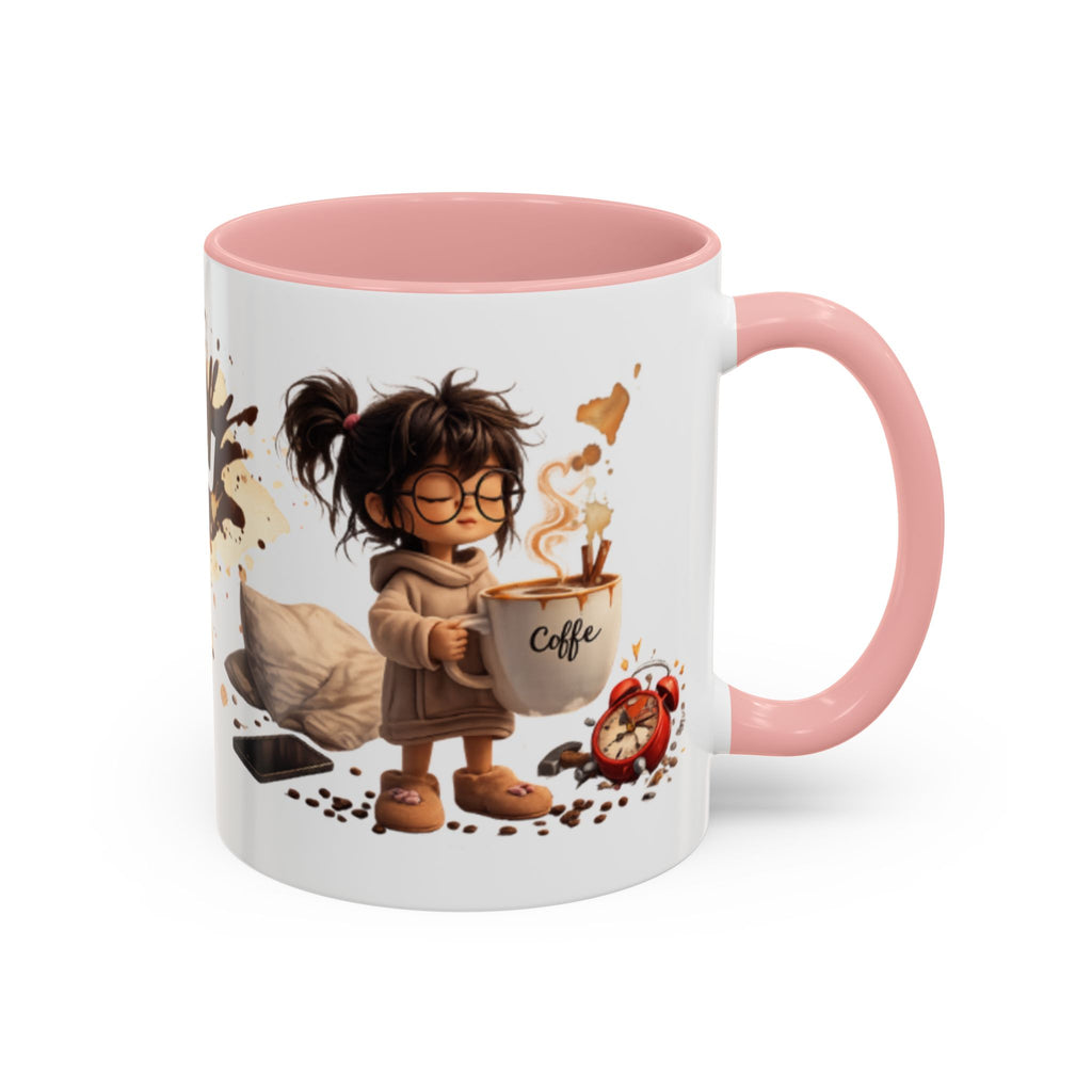 Cute Coffee Girl Accent Mug — Arabic Script Coffee Design (11/15oz)