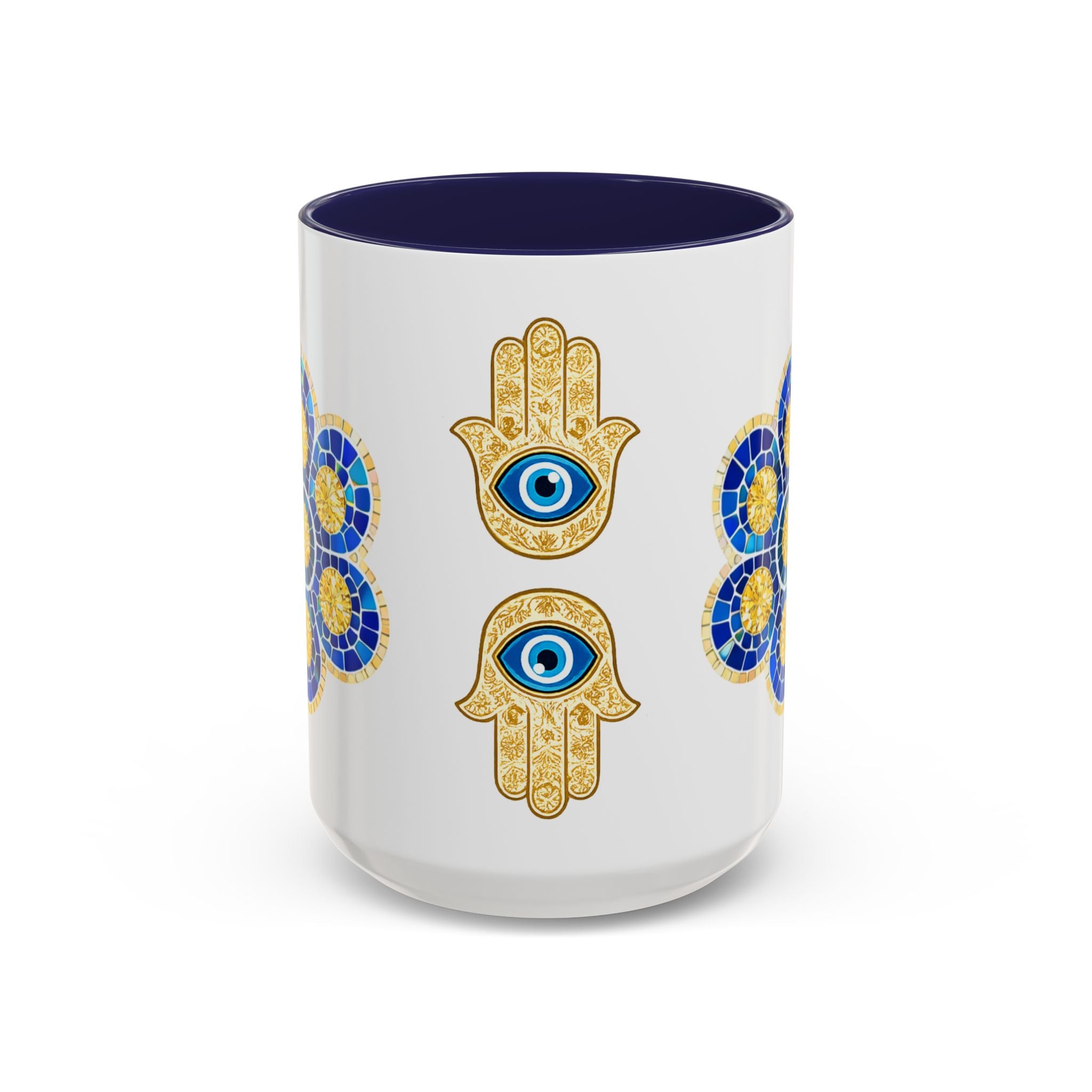 Evil Eye Hamsa Accent Coffee Mug