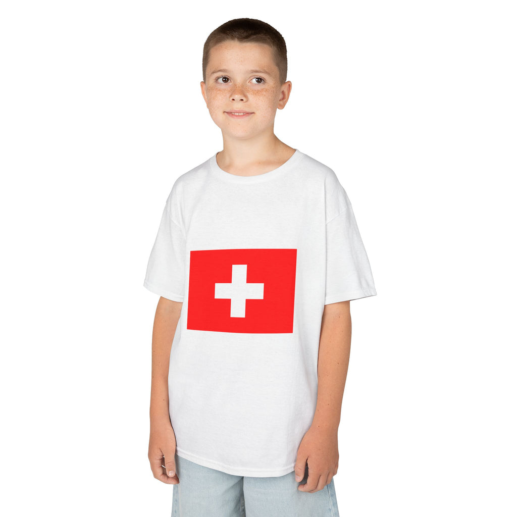 Switzerland Kids T-Shirt – Swiss Flag "SUI" Soccer Jersey Style