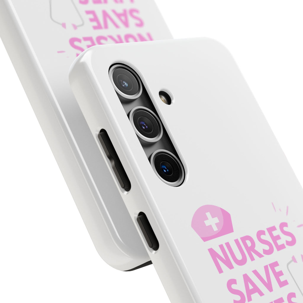 Tough Phone Case — 'Nurses Save Lives' Pink Stethoscope Design