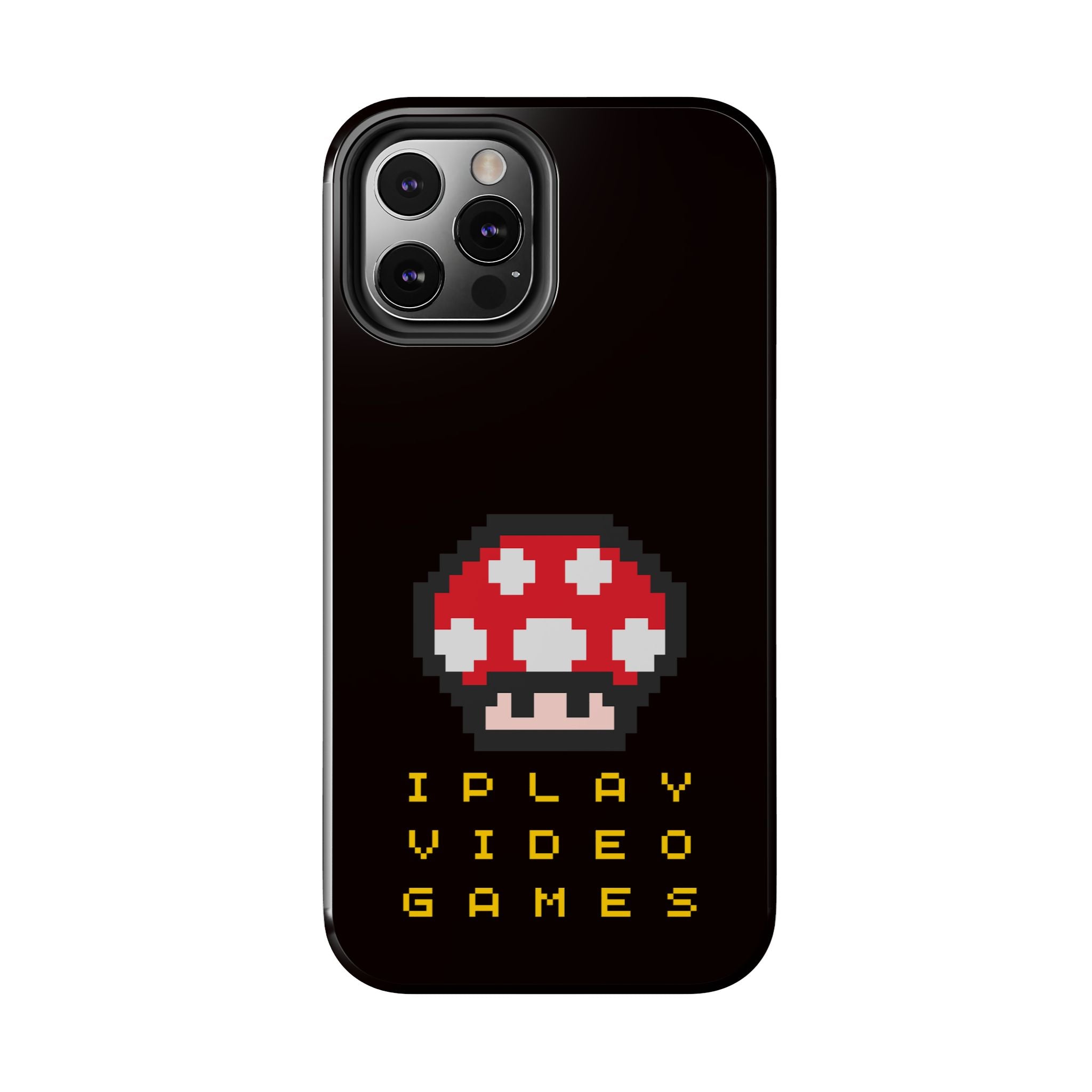 I Play Video Games Pixel Mushroom Phone Case — Tough Protective Gamer Case