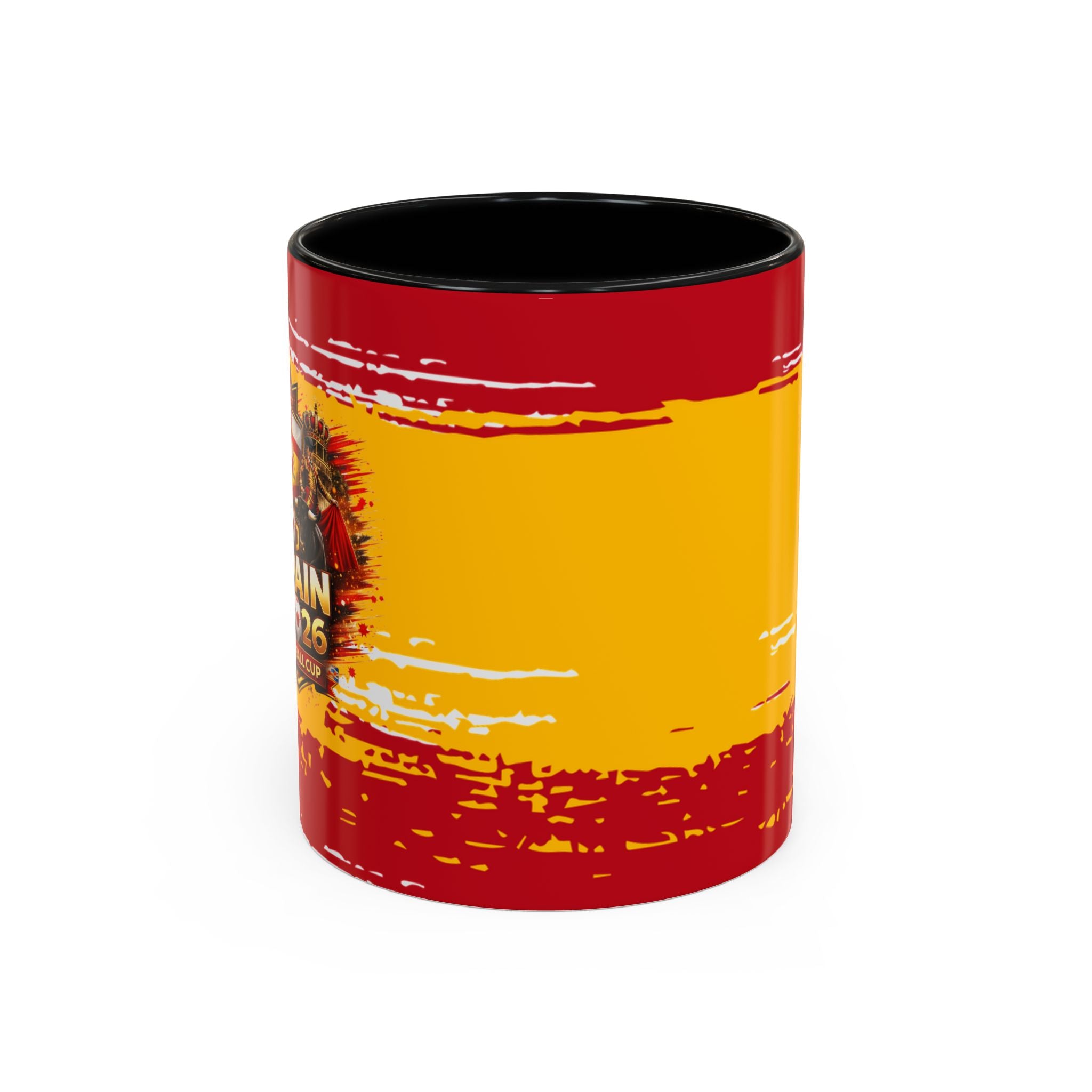 Spanish Flag Accent Coffee Mug – Bold Red & Gold Brushstroke Ceramic Mug